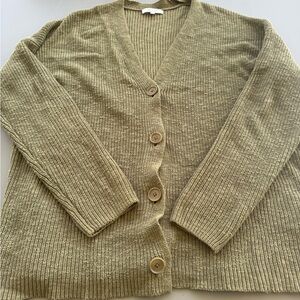 Madewell Olive Button-Up Cardigan